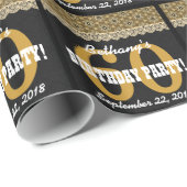 第60彼女のA11黒および金ゴールドのための誕生日 ラッピングペーパー (ロールコーナー)