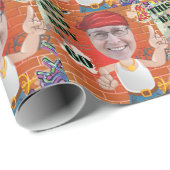 第60期男子誕生日バートボーイおもしろい顔切り抜き ラッピングペーパー (ロールコーナー)