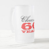 第60男性へ誕生日ビールガラスのギフト フロストグラスビールジョッキ (正面左)