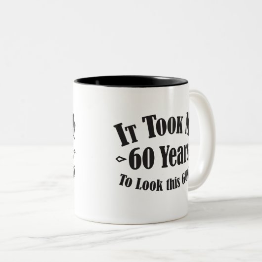 第60私によいこれを見るために60の60年かかりました ツートーンマグカップ (正面右)