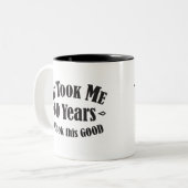 第60私によいこれを見るために60の60年かかりました ツートーンマグカップ (正面左)