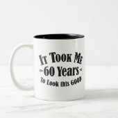 第60私によいこれを見るために60の60年かかりました ツートーンマグカップ (左)