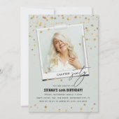 第60章おもしろいモダン写真60誕生日 招待状 (正面)