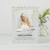 第60章おもしろいモダン写真60誕生日 招待状 (スタンド正面)