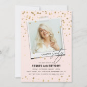 第60章おもしろいモダン写真60誕生日 招待状 (正面)