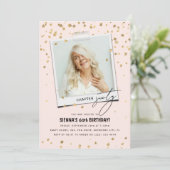 第60章おもしろいモダン写真60誕生日 招待状 (スタンド正面)