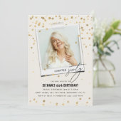 第60章おもしろいモダン写真60誕生日 招待状 (スタンド正面)