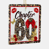 第60章レッド&金ゴールドヒョウ60誕生日 セラミックオーナメント (右)