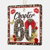 第60章レッド&金ゴールドヒョウ60誕生日 セラミックオーナメント (左)