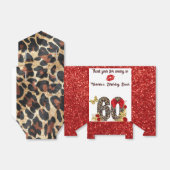 第60章レッド&金ゴールドヒョウ60誕生日 フェイバーボックス (折り畳みなし)