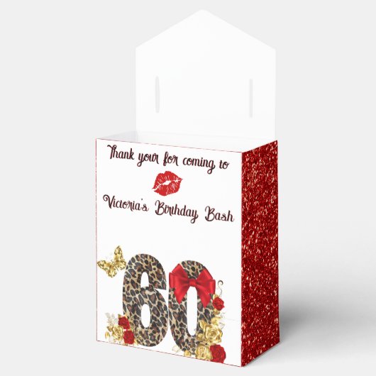 第60章レッド&金ゴールドヒョウ60誕生日 フェイバーボックス (オープン)