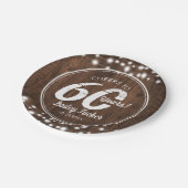 第60素朴誕生日ストリングライト誕生パーティー ペーパープレート (アングル)