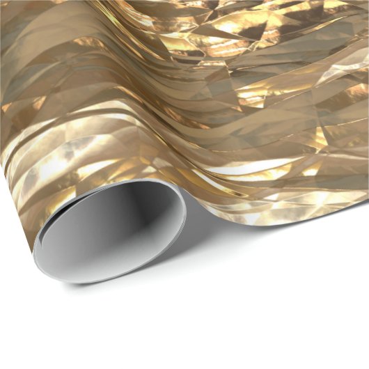 第60結婚記念日のダイヤモンド結婚式の金ゴールドの上品 ラッピングペーパー (ロールコーナー)