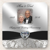 第60結婚記念日の写真のコースター コースター (正面)