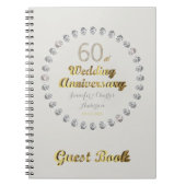 第60結婚記念日の来客名簿の金ゴールドのダイヤモンド ノートブック (正面)