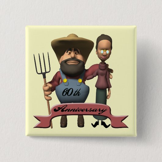 第60結婚記念日ボタン 缶バッジ (正面)