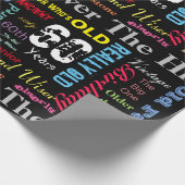 第60落書きのスタイルのハッピーバースデー ラッピングペーパー (角)