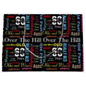 第60落書きのスタイルのハッピーバースデー ラージペーパーバッグ (正面)