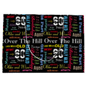 第60落書きのスタイルのハッピーバースデー ラージペーパーバッグ (裏面)