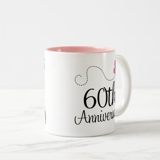 第60記念日のギフト ツートーンマグカップ (正面右)