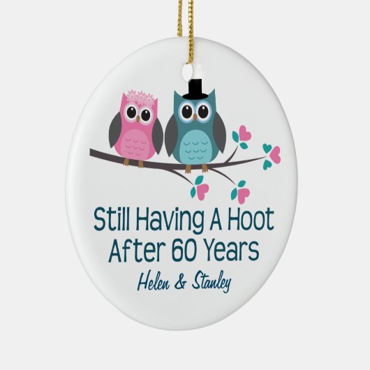 第60記念日のパーソナライズなギフトのアイディア セラミックオーナメント (右)