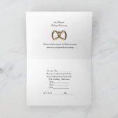 第60記念日のパーティの招待状の白のサテン 招待状 (内部)