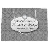 第60記念日の結婚記念日のダイヤモンドA29 ラージペーパーバッグ (裏面)