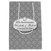 第60記念日の結婚記念日のダイヤモンドA30 ミディアムペーパーバッグ (裏面)