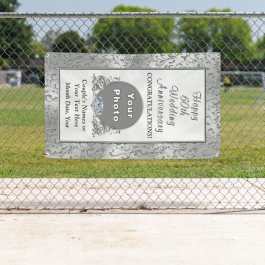 第60記念日の装飾のアイディア、ダイヤモンドの旗 横断幕 (インサイチュ)