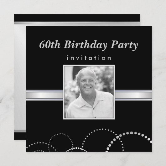第60誕生会のカスタムな写真の招待状 招待状 (正面/裏面)