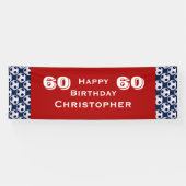 第60誕生会のサッカーボールの旗、大人 横断幕 (横)