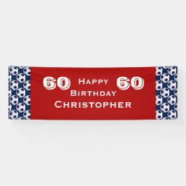 第60誕生会のサッカーボールの旗、大人 横断幕