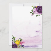第60誕生会の紫色の花のピンクの招待 招待状 (裏面)
