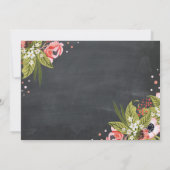 第60誕生会の花のチョークのピンクの写真の招待 招待状 (裏面)