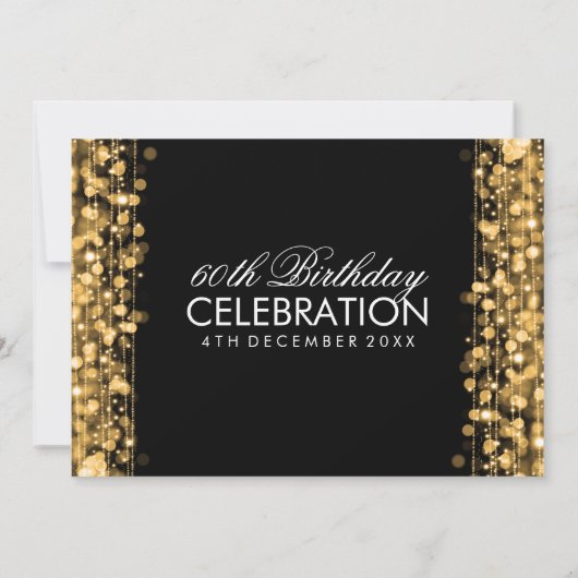 第60誕生会の輝きの金ゴールド 招待状 (裏面)