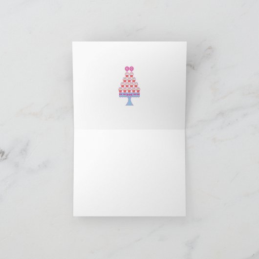 第60誕生日のカップケーキのサンキューカード サンキューカード (内部)