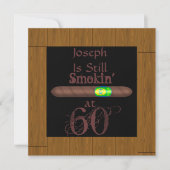 第60誕生日のシガーの招待状の木製の一見フレーム 招待状 (正面)