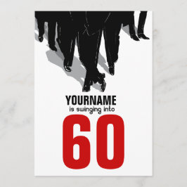 第60誕生日のスウィンガーのラットのパックのパーティー 招待状