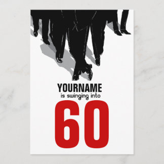 第60誕生日のスウィンガーのラットのパックのパーティー 招待状