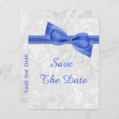 第60誕生日のダマスク織およびフェイクな弓は日付を救います セーブザデート (正面/裏面)