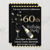 第60誕生日のパーティの招待状 招待状 (正面/裏面)