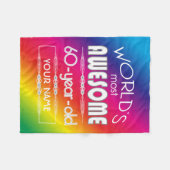 第60誕生日の世界の最も最高のですばらしい虹 フリースブランケット (正面(横))