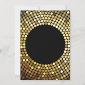 第60誕生日の招待状の黒および金ゴールドのグリッター 招待状 (裏面)