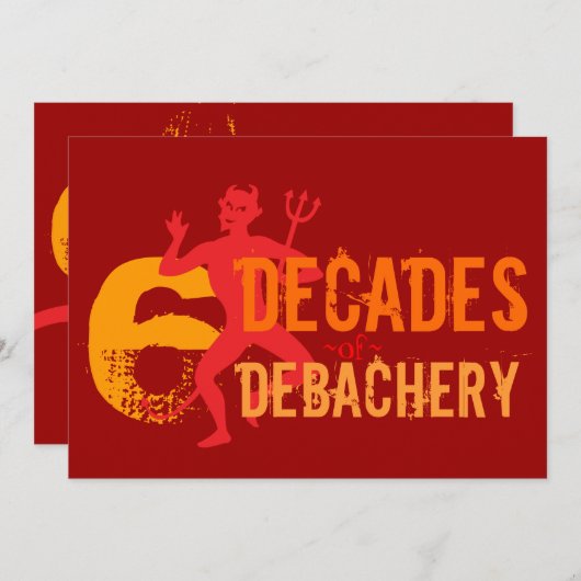 第60誕生日の招待状-パーティーの地獄 招待状 (正面/裏面)