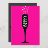 第60誕生日の招待状- Cheers熱いママ! 招待状 (正面/裏面)