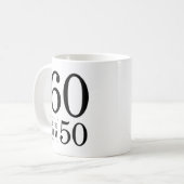 第60誕生日の黒60は新しい50です コーヒーマグカップ (正面左)
