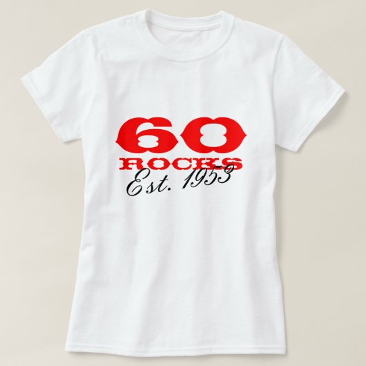 第60誕生日のTシャツ| 60個の石米国東部標準時刻。 年 Tシャツ (デザイン正面)