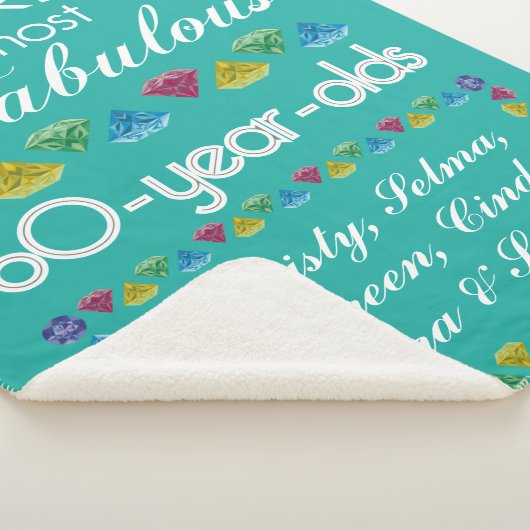 第60誕生日ほとんどのすばらしい友人のカラフルの宝石 シェルパブランケット (3/4)