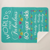 第60誕生日ほとんどのすばらしい友人のカラフルの宝石 シェルパブランケット (正面(横))