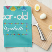 第60誕生日ほとんどのすばらしくカラフルな宝石のターコイズ キッチンタオル (四つ折り)